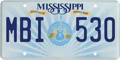 MS license plate MBI530