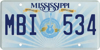 MS license plate MBI534