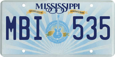 MS license plate MBI535