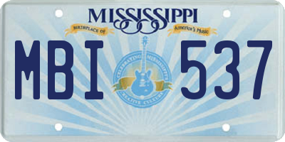 MS license plate MBI537