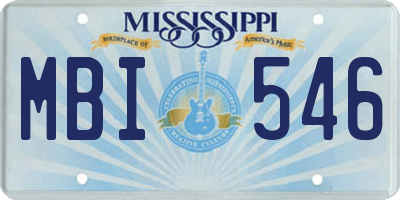 MS license plate MBI546