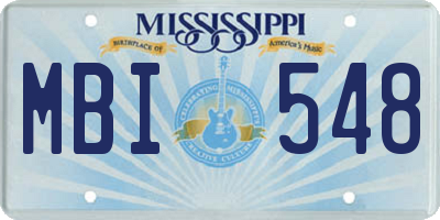 MS license plate MBI548