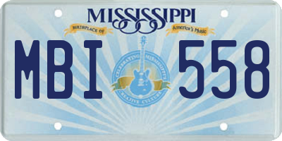 MS license plate MBI558