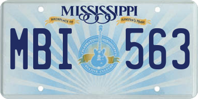 MS license plate MBI563
