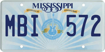 MS license plate MBI572