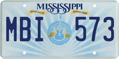 MS license plate MBI573