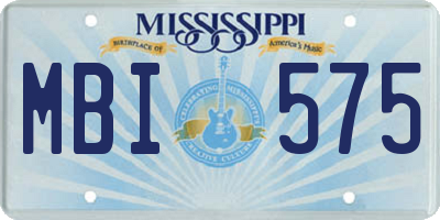 MS license plate MBI575