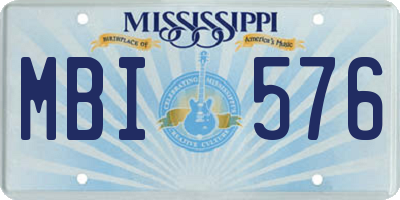 MS license plate MBI576
