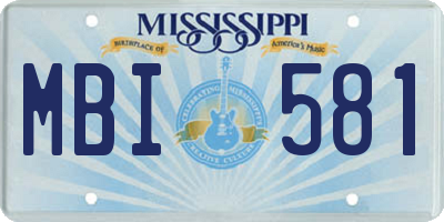 MS license plate MBI581