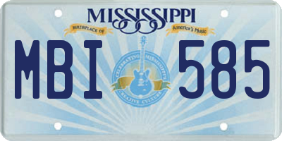 MS license plate MBI585