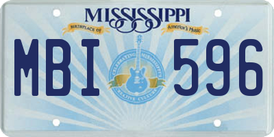 MS license plate MBI596