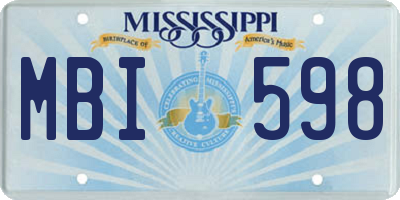 MS license plate MBI598
