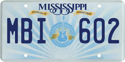 MS license plate MBI602