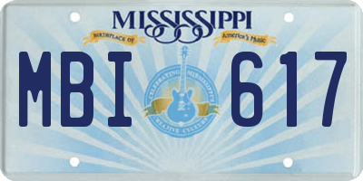 MS license plate MBI617