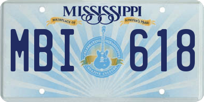 MS license plate MBI618