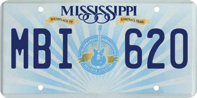 MS license plate MBI620