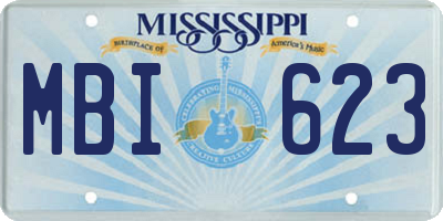 MS license plate MBI623