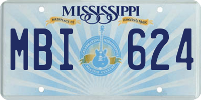 MS license plate MBI624