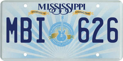 MS license plate MBI626