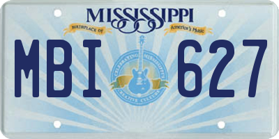 MS license plate MBI627