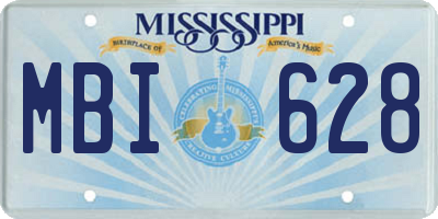 MS license plate MBI628