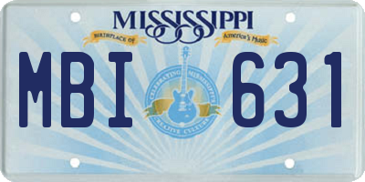 MS license plate MBI631