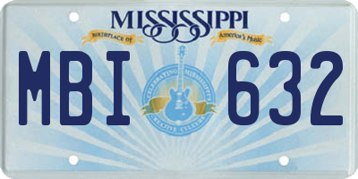 MS license plate MBI632