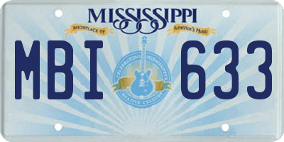 MS license plate MBI633