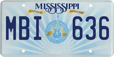 MS license plate MBI636