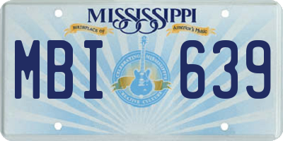 MS license plate MBI639