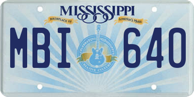 MS license plate MBI640