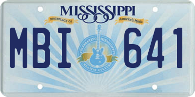 MS license plate MBI641