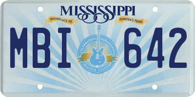 MS license plate MBI642