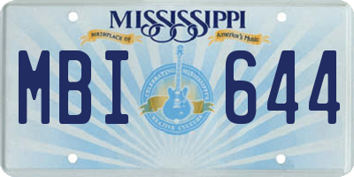 MS license plate MBI644