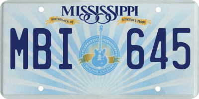 MS license plate MBI645