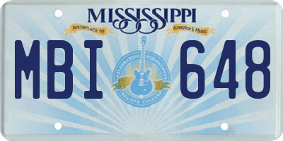 MS license plate MBI648
