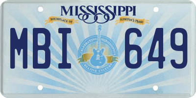 MS license plate MBI649
