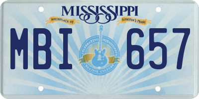 MS license plate MBI657