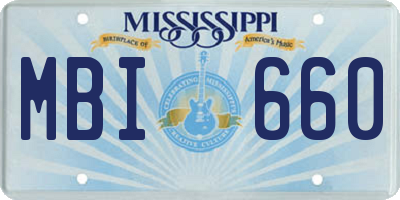 MS license plate MBI660