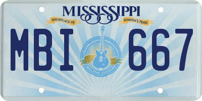MS license plate MBI667