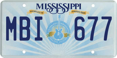 MS license plate MBI677