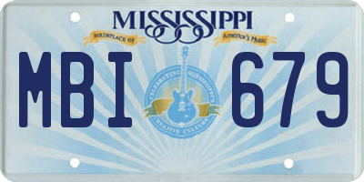 MS license plate MBI679