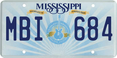 MS license plate MBI684