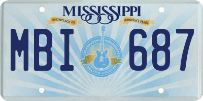 MS license plate MBI687