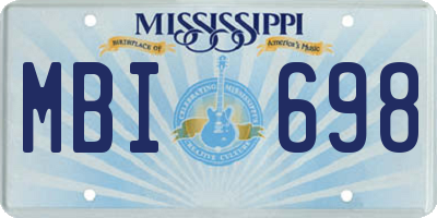 MS license plate MBI698