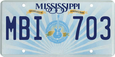 MS license plate MBI703