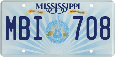 MS license plate MBI708