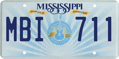 MS license plate MBI711