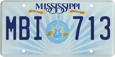 MS license plate MBI713