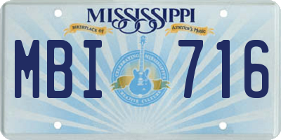 MS license plate MBI716